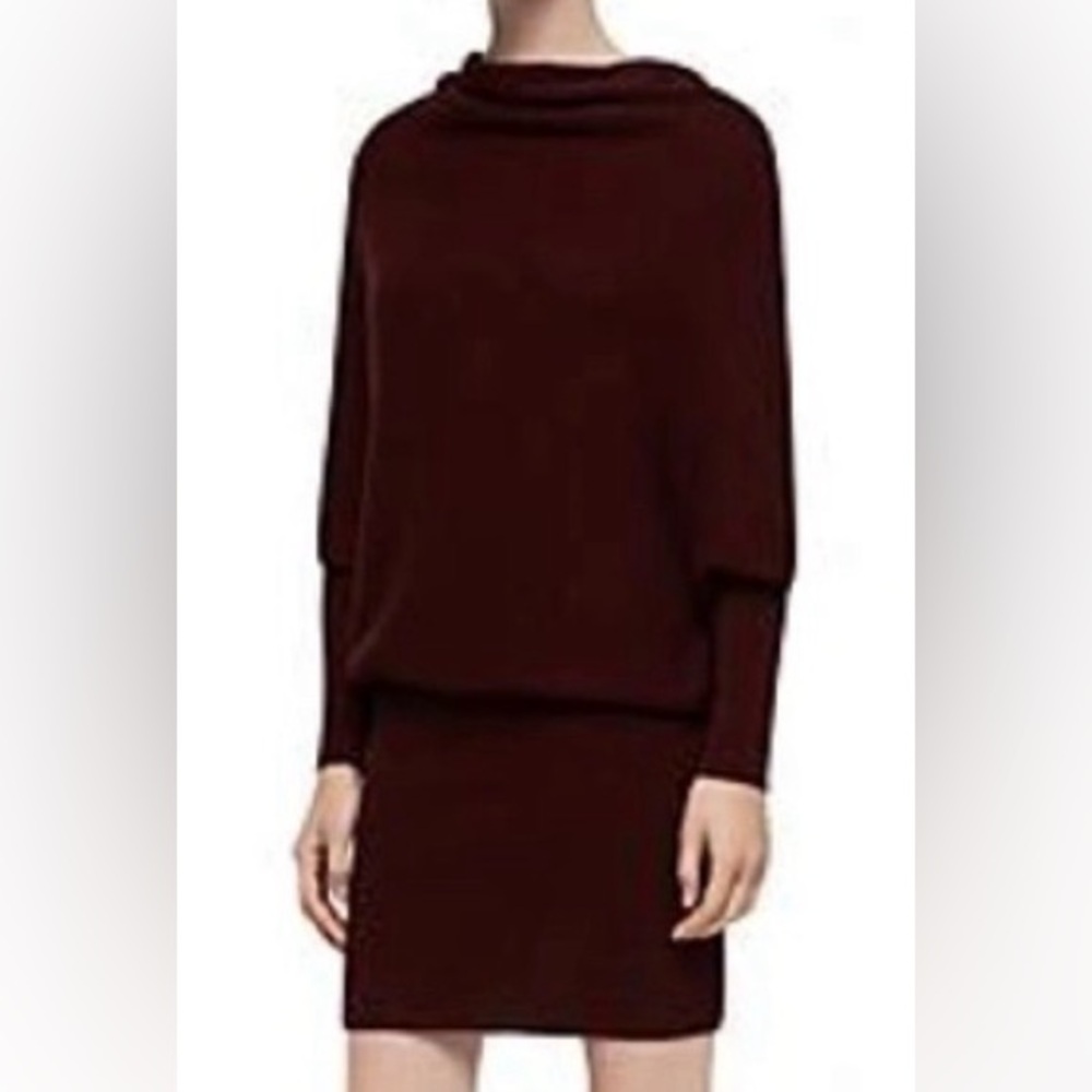 ALLSAINTS Ridley Cowl Sweater Dress 94% Lambswool 4% Cashmere